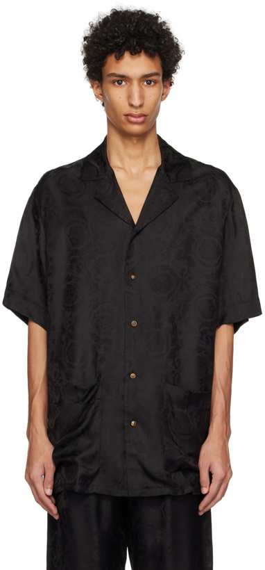 Photo: Versace Underwear Black Barocco Pyjama Shirt