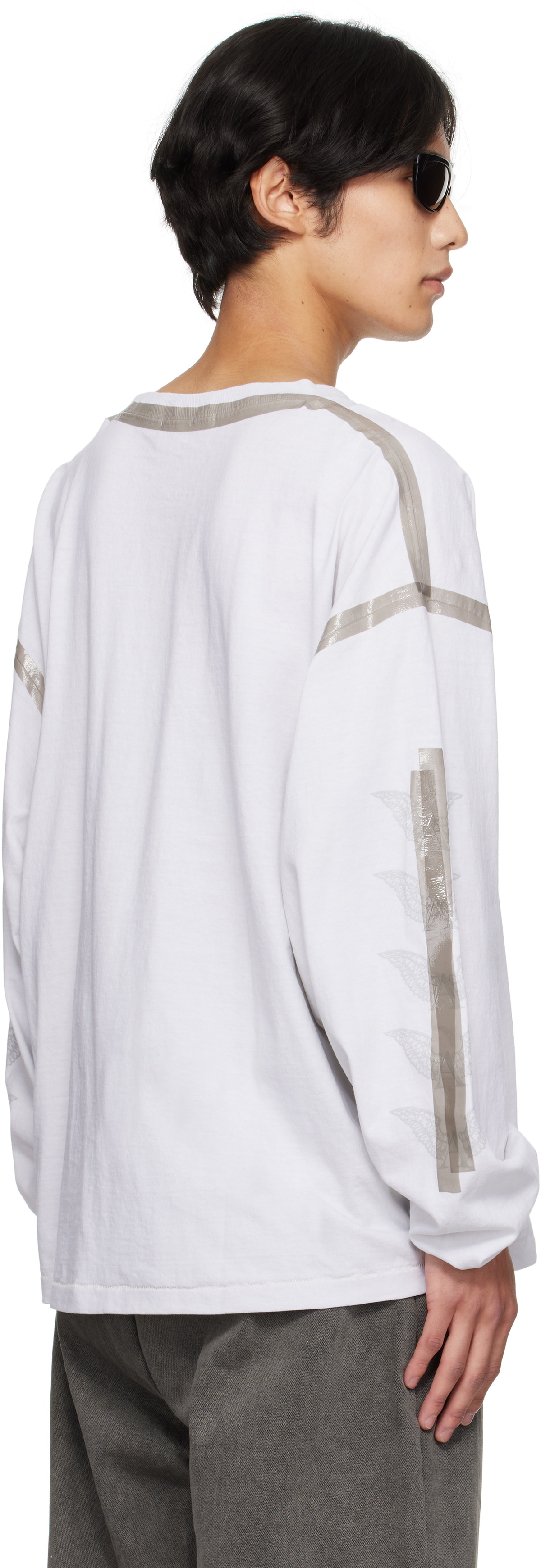 ALEXANDER DIGENOVA Off-White Taped Seam Long Sleeve T-shirt