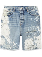 AMIRI - Distressed Bleached Denim Shorts - Blue