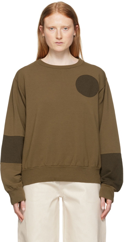 Photo: MM6 Maison Margiela Khaki Paneled Sweatshirt