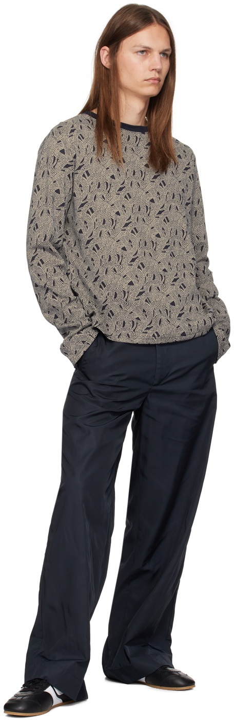 KOZABURO Black & Off-White Crewneck Sweater