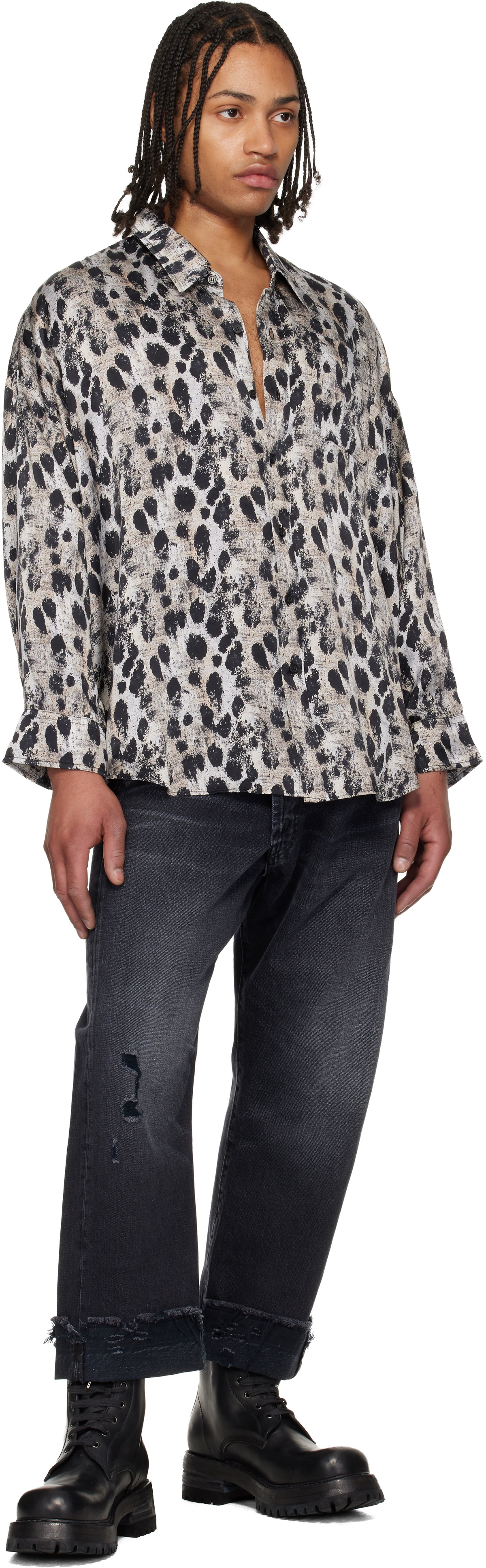 R13 Black Crossover Jeans