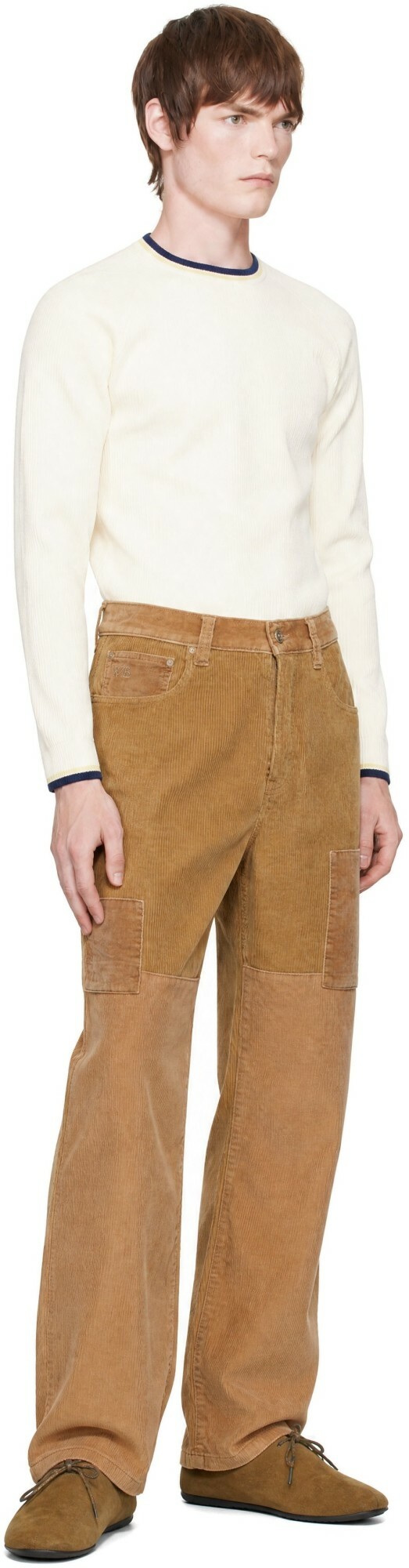 Wales Bonner Beige Sissoo Studded Trousers