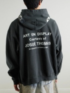 Gallery Dept. - Paint-Splattered Embellished Cotton-Jersey Hoodie - Black