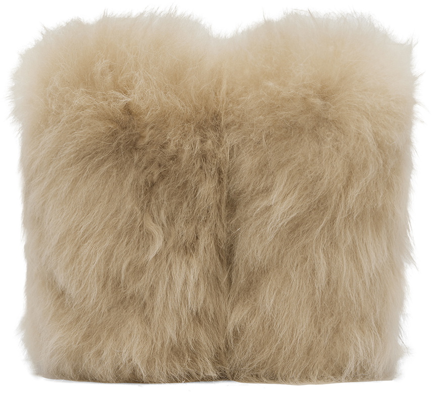We11done Beige Fur Moccasin Boots