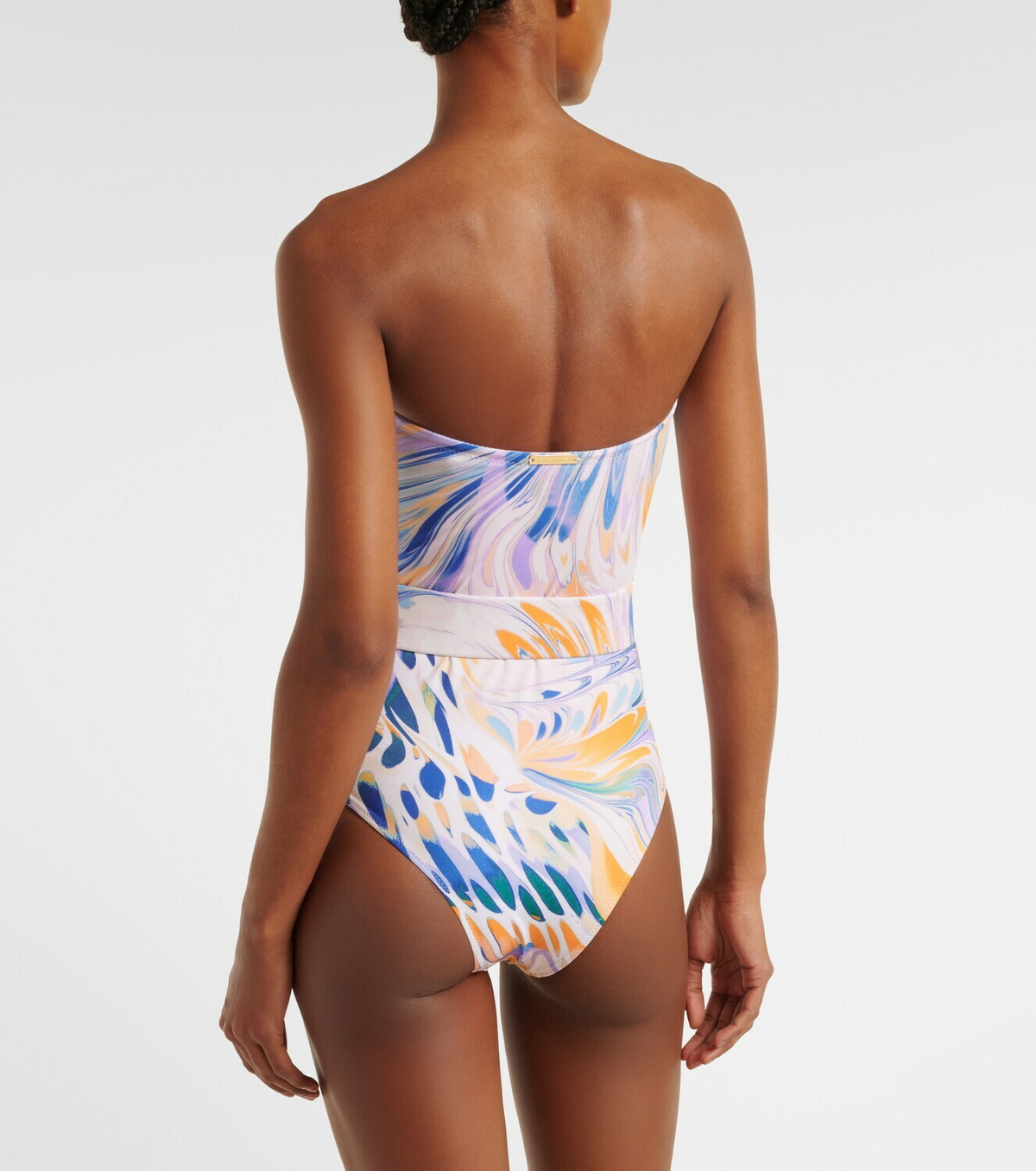 Alexandra Miro Iris belted printed swimsuit