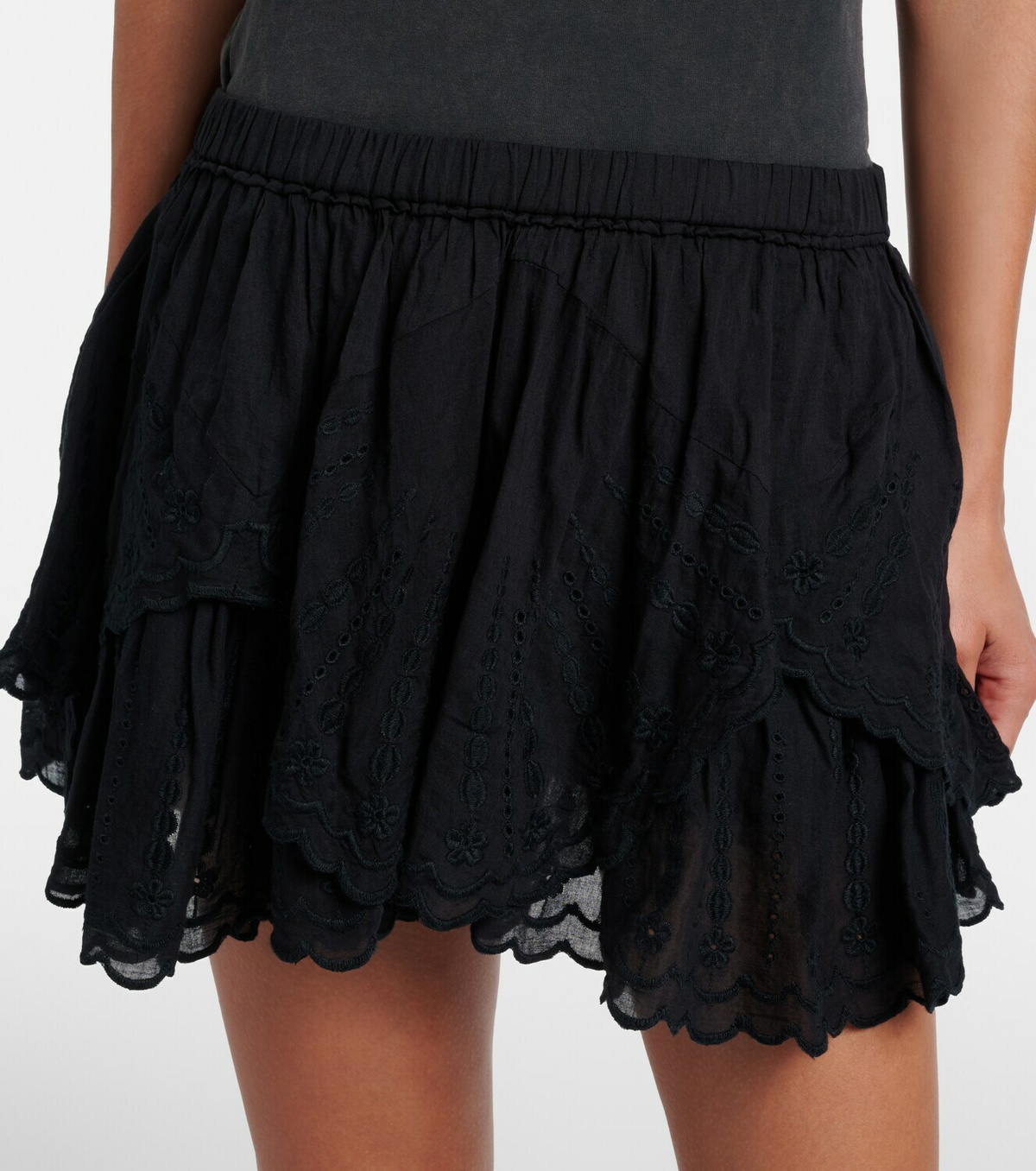 Marant Etoile Layale embroidered cotton shorts