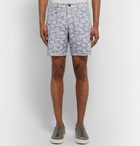 Club Monaco - Baxter Slim-Fit Printed Linen and Cotton-Blend Twill Shorts - Blue