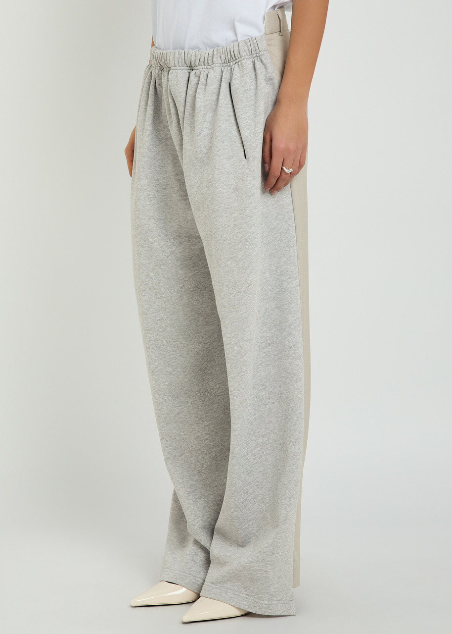 Bettter Contrasting Cotton and Wool-blend Trousers Grey