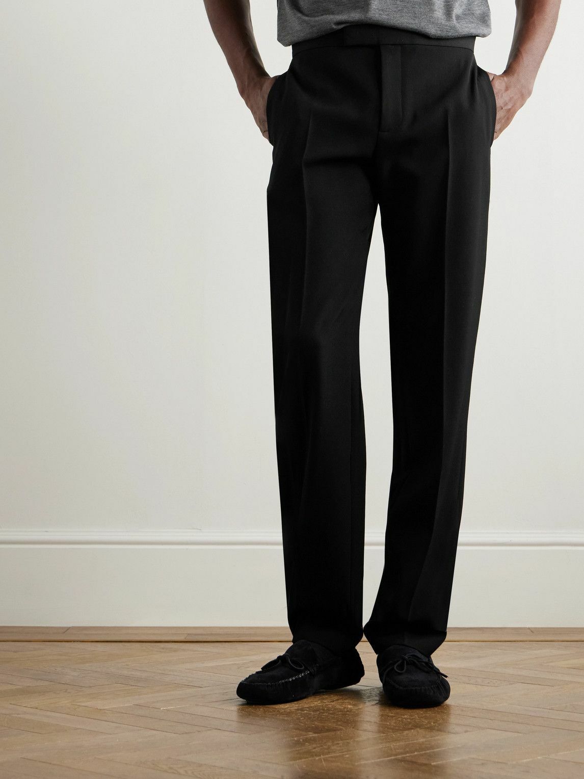 The Row - Rivo Straight-Leg Wool-Twill Trousers - Black The Row