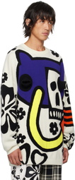 Walter Van Beirendonck White Android Knit Sweater