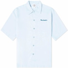 Polar Skate Co. Men's Dual Personality Bowling Shirt in Light Blue/Navy