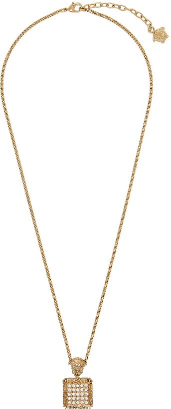 Photo: Versace Gold Crystal Logo Necklace
