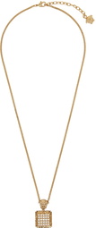 Versace Gold Crystal Logo Necklace