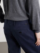 TOM FORD - Tapered Cotton-Blend Twill Trousers - Blue