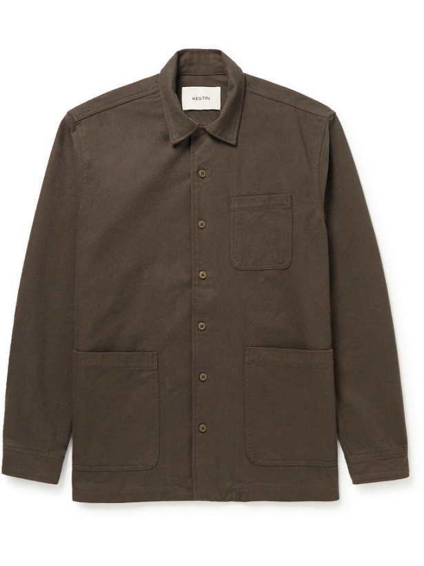 Photo: Kestin - Ormiston Convertible-Collar Cotton-Jacquard Shirt Jacket - Brown
