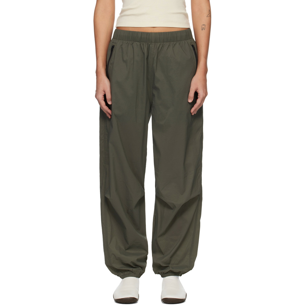 The North Face Khaki TNF Red Box Packable Wind Pants