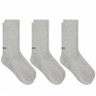 WTAPS Men's Skivvies 05 3-Pack Sock in Grey 