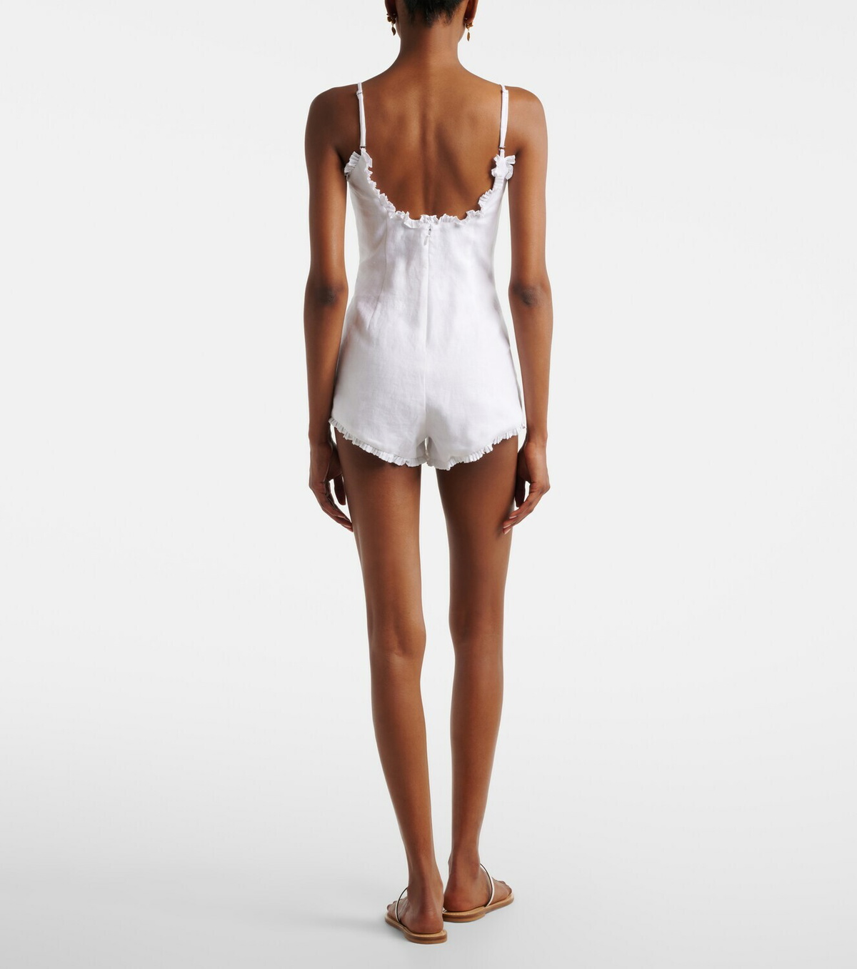 Posse Florence ruffled linen romper