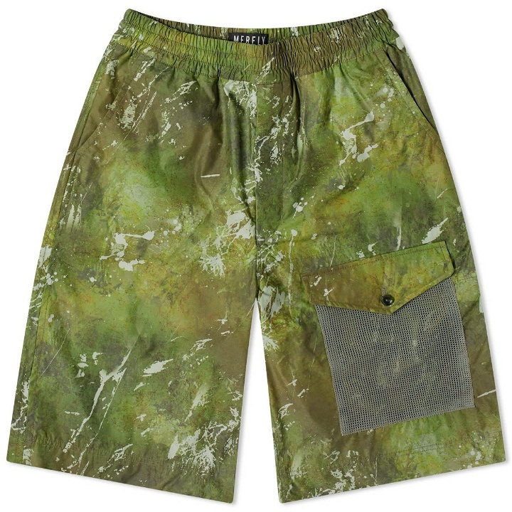 Photo: Merely Made Men's Patch Pocket Wide Short in Army Green