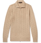 Loro Piana - Cable-Knit Baby Cashmere Zip-Up Sweater - Neutrals