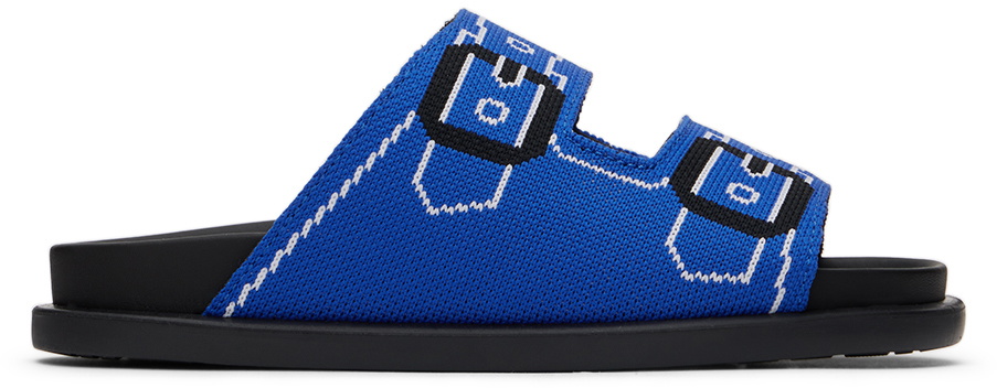 Marni Kids Blue Jacquard Sandals