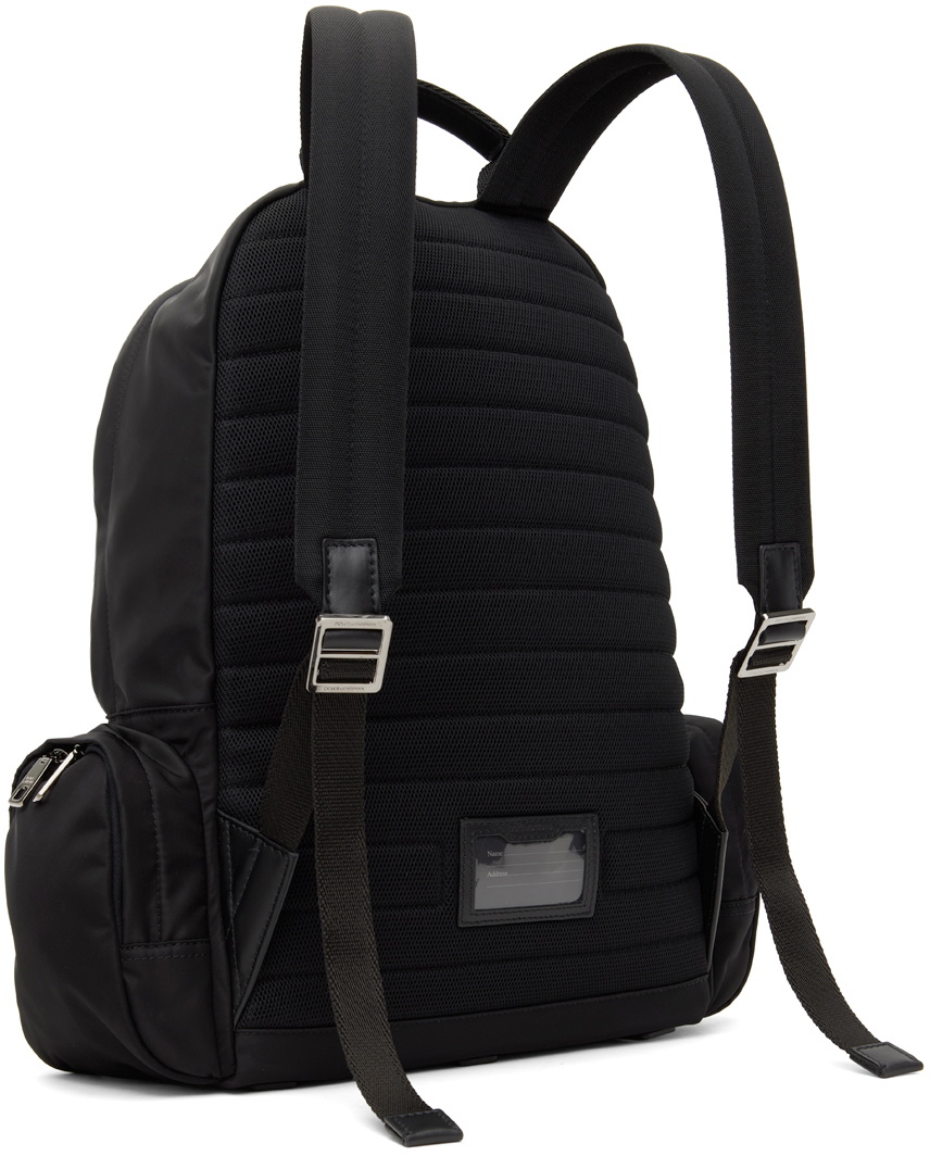 Dolce&Gabbana Black Nylon Rubberized Logo Backpack