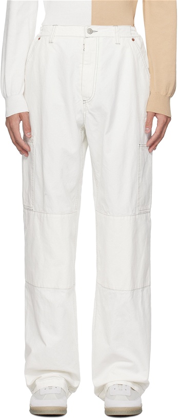 Photo: MM6 Maison Margiela Off-White Numeric Signature Trousers