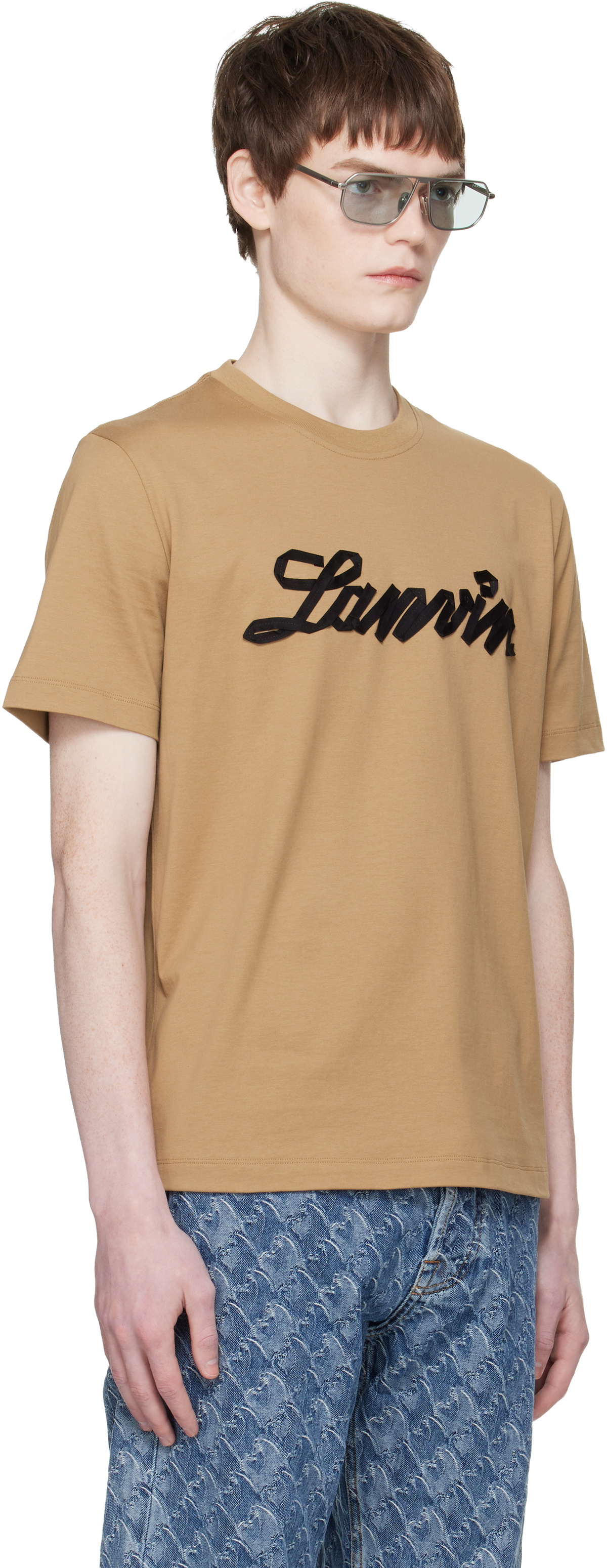 Lanvin Tan 'Lanvin Ribbon' T-shirt