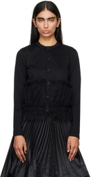Noir Kei Ninomiya Black Ruffled Trim Cardigan