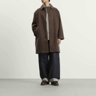 Universal Works Men's Wool Tweed Mix Stan Coat in Navy/Brown