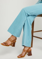 Chloe Janis 80 Eyelet-embellished Leather Sandals Brown