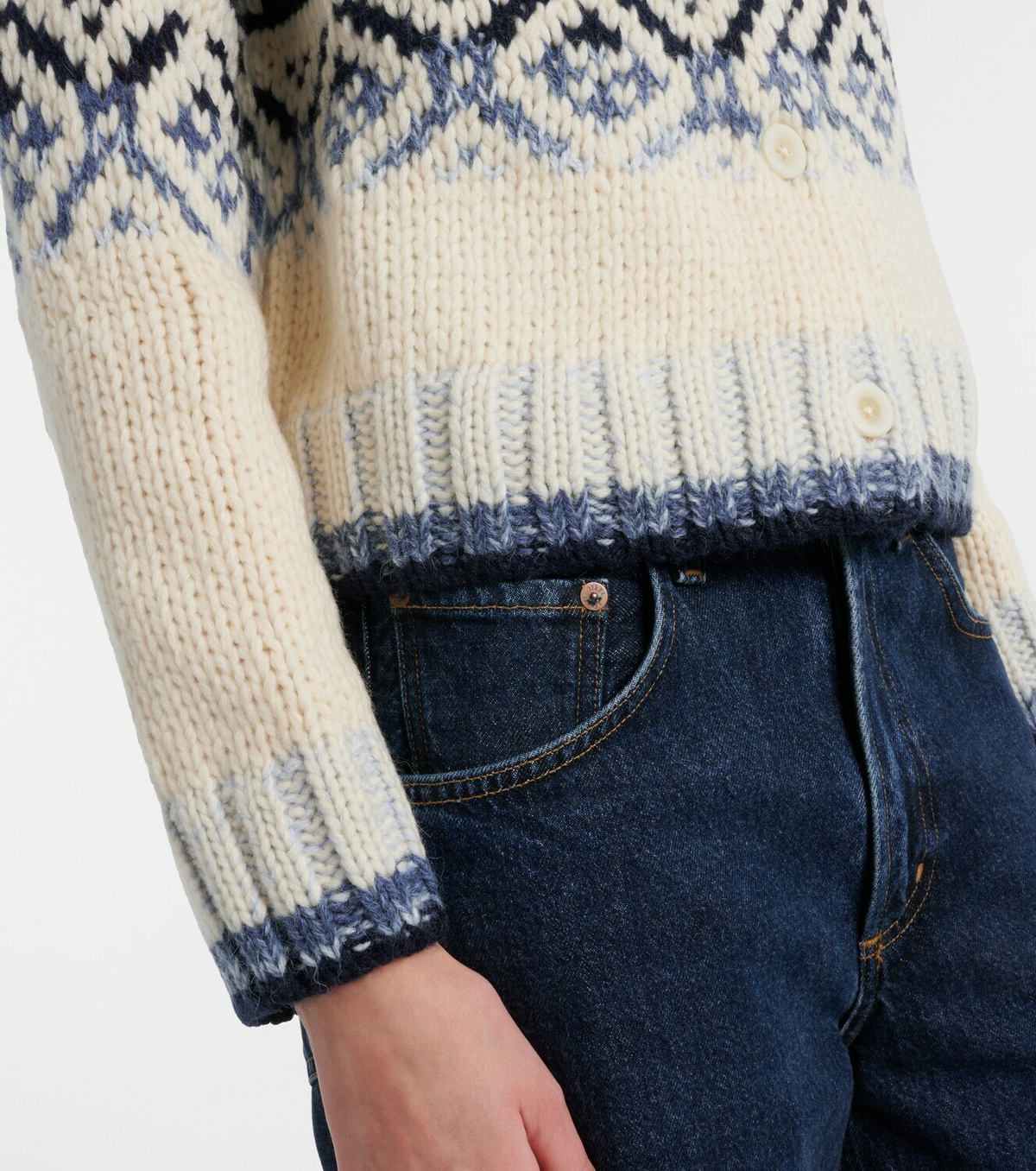 Velvet Tovah Fair Isle wool-blend cardigan