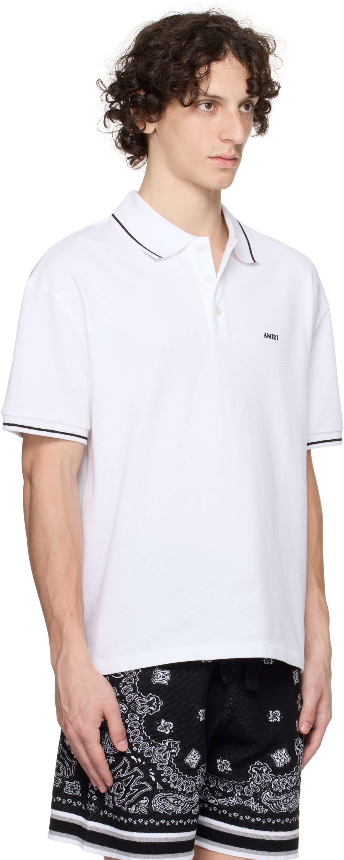 AMIRI White 'AMIRI' Polo