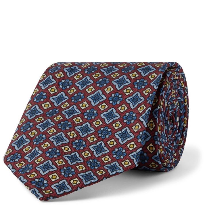 Photo: Rubinacci - 8cm Printed Silk-Twill Tie - Red