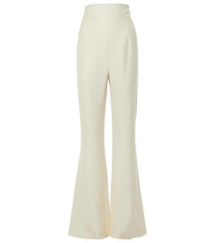 Photo: Galvan High-rise satin flared pants