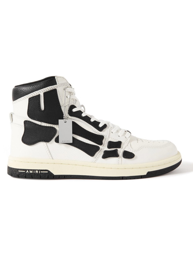 Photo: AMIRI - Skel-Top Colour-Block Leather High-Top Sneakers - White
