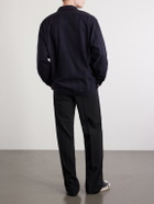 A.PRESSE - Camp-Collar Checked Silk Shirt - Blue