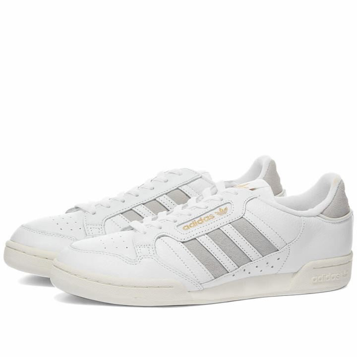 Photo: Adidas Continental 80 Stripes Sneakers in White/Grey Two/Off White