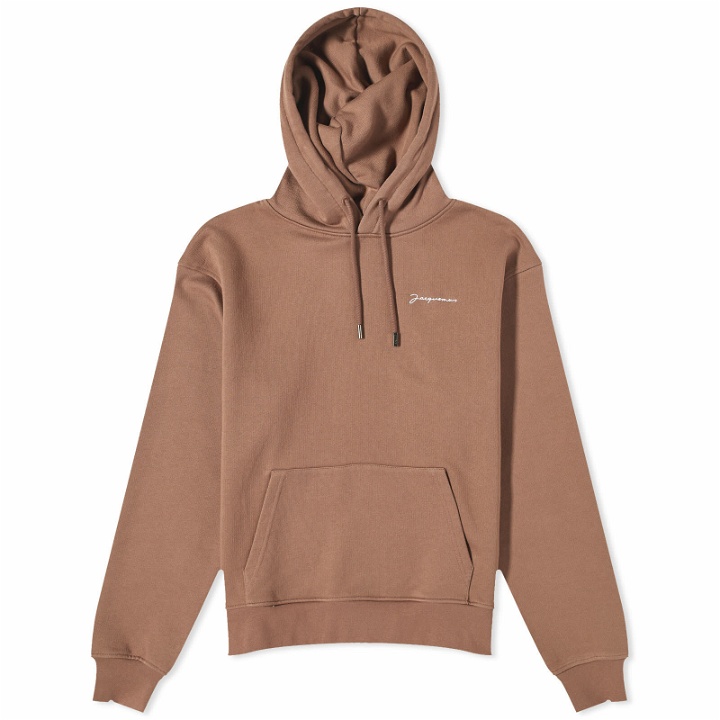 Photo: Jacquemus Men's Embroidered Logo Hoody in Brown