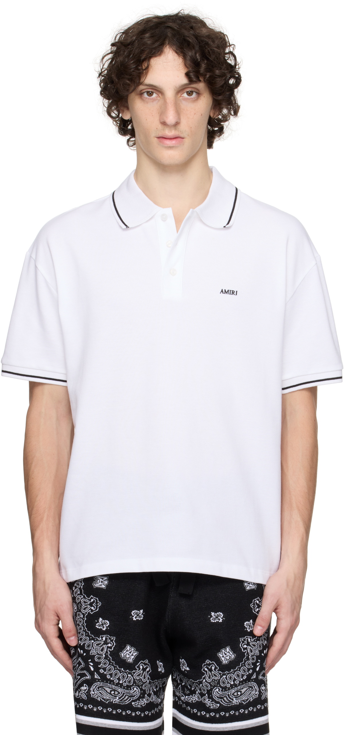 AMIRI White 'AMIRI' Polo