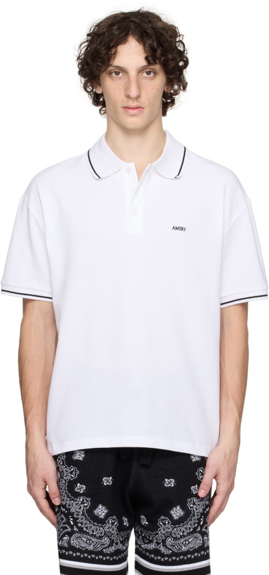 Photo: AMIRI White 'AMIRI' Polo