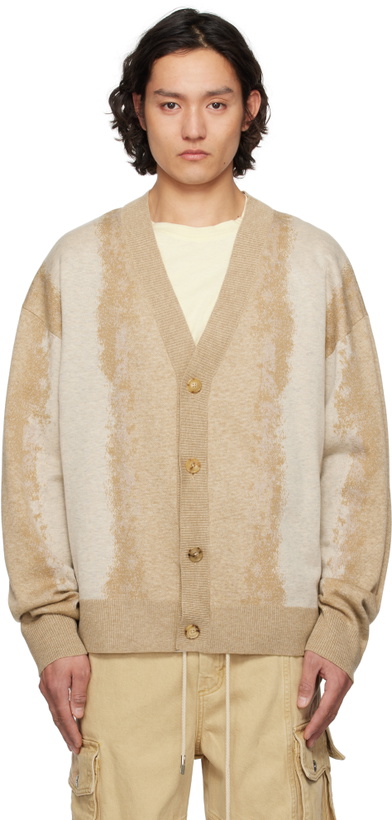 Photo: Feng Chen Wang Beige Gradient Jacquard Cardigan
