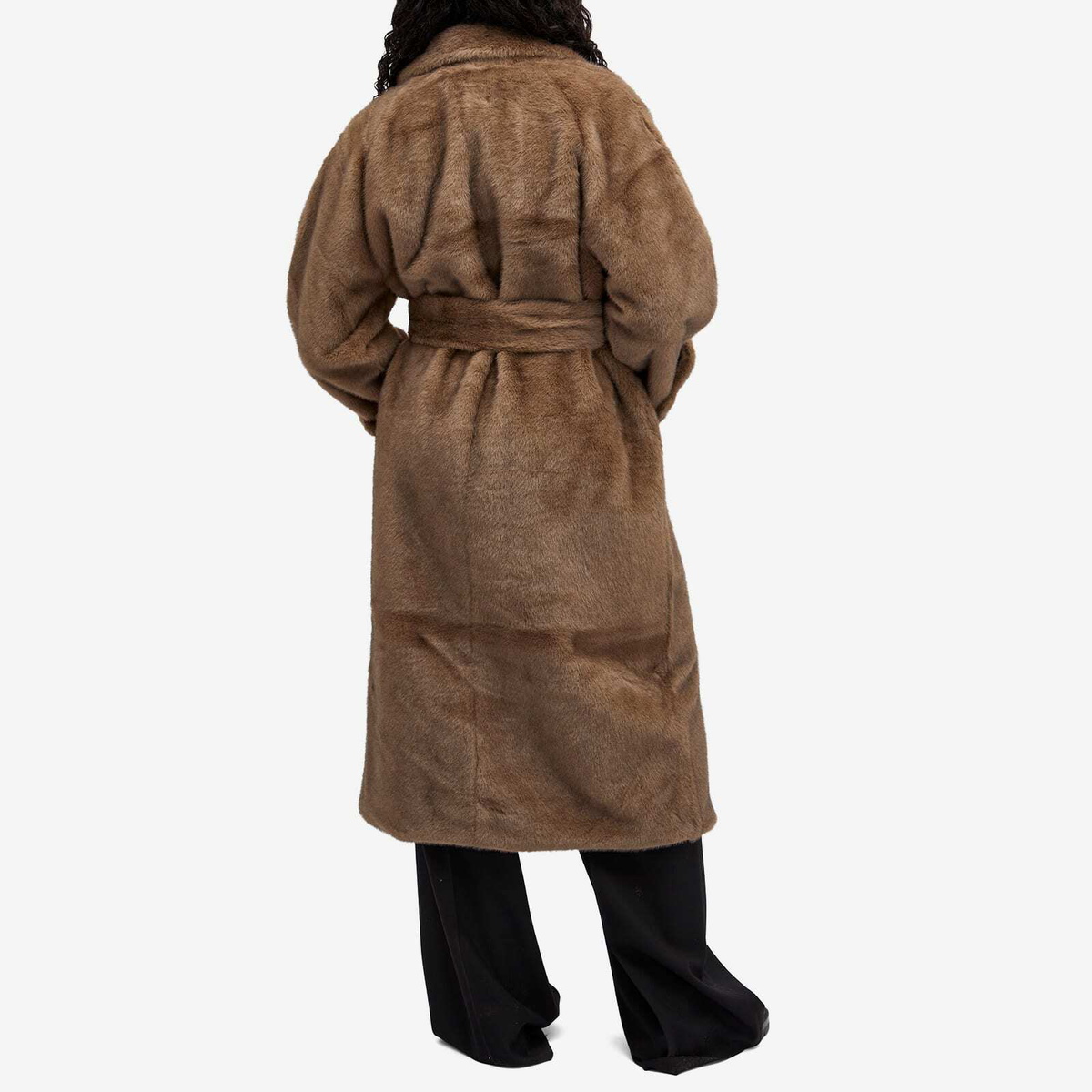 Meotine Women's Kelly Long Faux Fur Coat in Light Brown