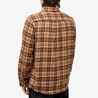 Butter Goods Men's Caterpillar Plaid Flannel Shirt in Brown/Orange