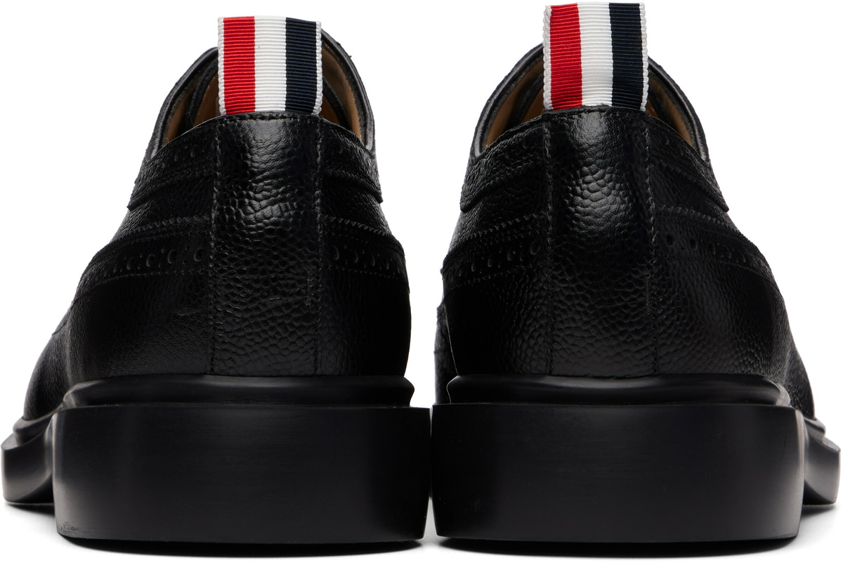 Thom Browne Black Pebble Grain Longwing Brogues
