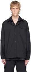 Moncler Black Press-Stud Shirt
