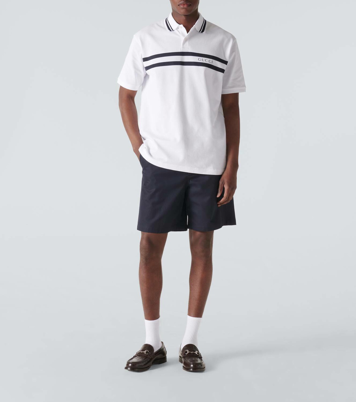Gucci Logo cotton-blend piqué polo shirt