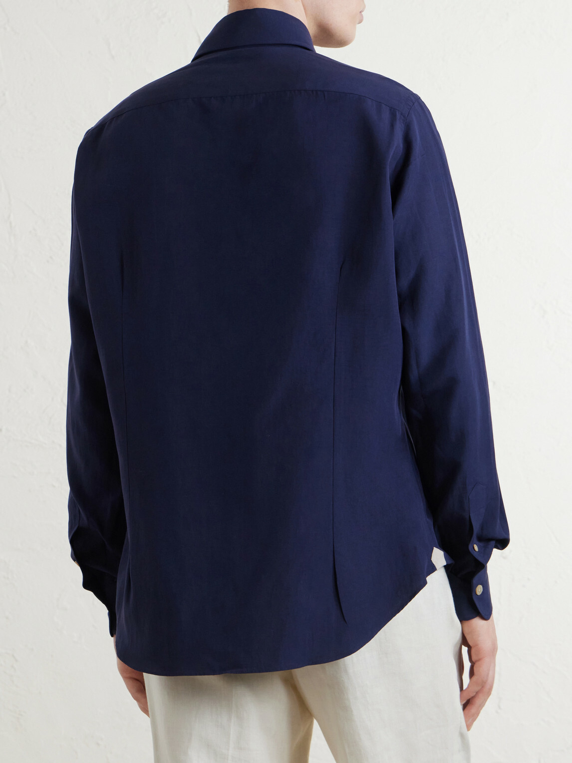 Eleventy - Lyocell, Linen and Cotton-Blend Shirt - Blue