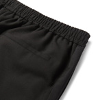 Mr P. - Black Slim-Fit Grosgrain-Trimmed Wool Drawstring Tuxedo Trousers - Black